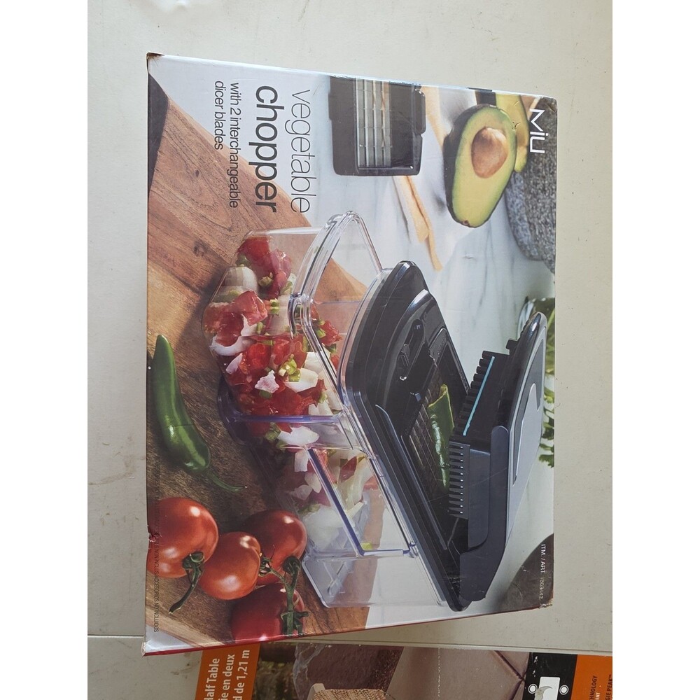 MIU Vegetable Chopper w/ 2 Interchangeable Dicer Blades / EZ Clean /NEW Open Box